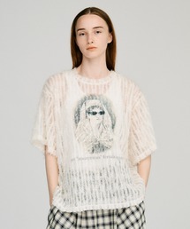 セール】PRAGUE ロゴプリントTシャツ / Lace Pleats Top（Tシャツ