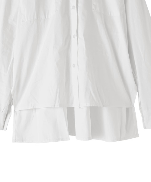 STYLE DELI(スタイルデリ)の「【BLK001】前後差ヘムラインビッグシャツ(シャツ/ブラウス・レディース・ホワイト/ブラック・FREE)」の18枚目の写真