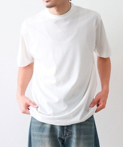 FUNALIVE(ファンアライブ)の「INSERT 冷感ポンチクルーネック&ヘンリーネック 半袖(Tシャツ/カットソー・メンズ・ブラック系/ブラック/ホワイト系/ホワイト・M/LL/LARGE/X-LARGE/L)」の2枚目の写真