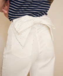 miune（ミューヌ）の「ラメバックリボンルーズデニム（デニムパンツ）」