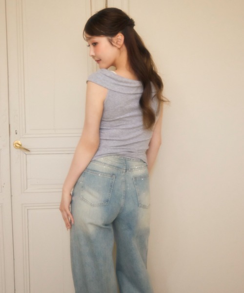 miune(ミューヌ)の「ラメバックリボンルーズデニム(デニムパンツ・レディース・ホワイト/ブルー・MEDIUM/SMALL)」の22枚目の写真