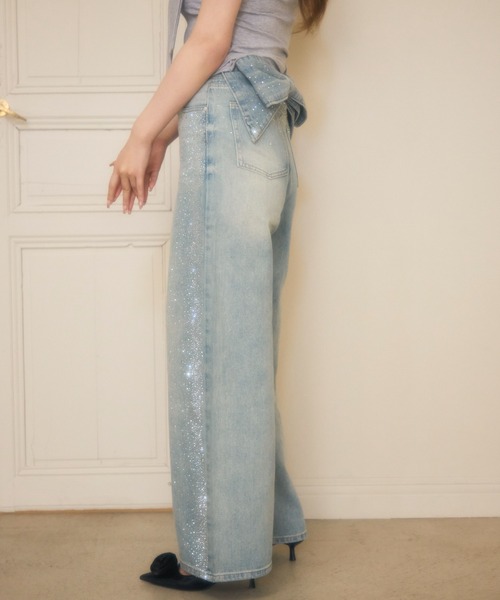 miune(ミューヌ)の「ラメバックリボンルーズデニム(デニムパンツ・レディース・ホワイト/ブルー・MEDIUM/SMALL)」の20枚目の写真