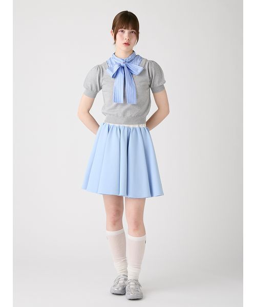 FURFUR(ファーファー)の「ボウタイドッキングニットトップス〈マシンウォッシャブル〉(ニット/セーター・レディース・ライム/グレー/ネイビー・F)」の12枚目の写真