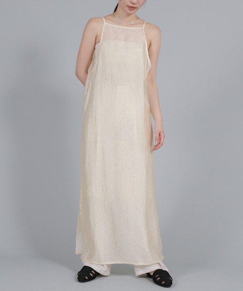 select MOCA Et（セレクトモカエト）の「【Et】Crepe Camisole Onepiece（ワンピース・レディース・ブラック/アイボリー・FREE）」の5枚目の写真