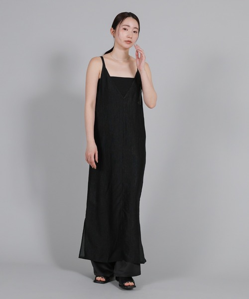 select MOCA Et（セレクトモカエト）の「【Et】Crepe Camisole Onepiece（ワンピース・レディース・ブラック/アイボリー・FREE）」の4枚目の写真