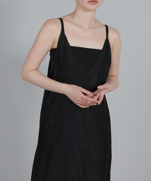 select MOCA Et（セレクトモカエト）の「【Et】Crepe Camisole Onepiece（ワンピース・レディース・ブラック/アイボリー・FREE）」の16枚目の写真