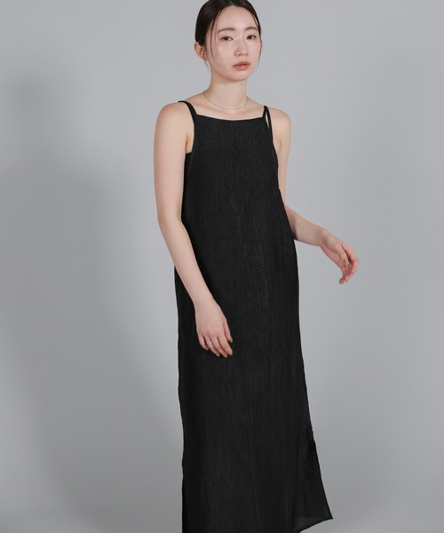 select MOCA Et（セレクトモカエト）の「【Et】Crepe Camisole Onepiece（ワンピース・レディース・ブラック/アイボリー・FREE）」の19枚目の写真