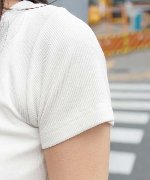 WEGO(ウィゴー)の「WEGO/【26年春夏新作】ヴィンテージライクレースアップT(Tシャツ/カットソー・レディース・スミクロ/ホワイト/ホワイト系その他/ブラウン・FREE)」の10枚目の写真