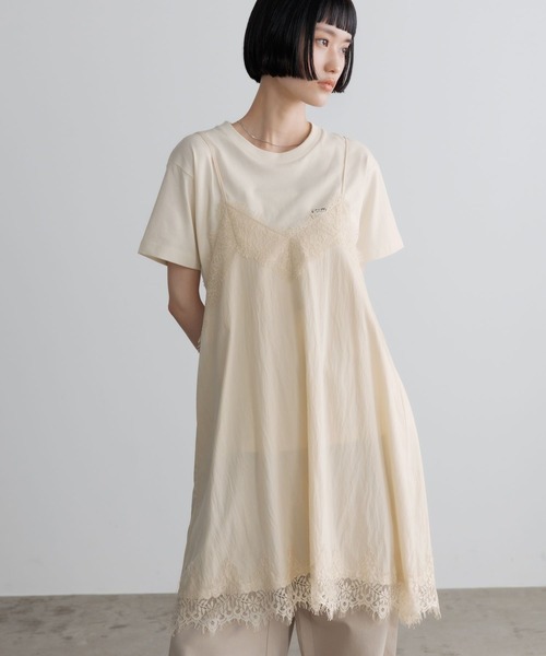 LOWRYS FARM（ローリーズファーム）の「ビンテージレースミニワンピース 708799（ワンピース・レディース・ブラック系その他/ホワイト/ブラック/ホワイト系その他6/アイボリー・FREE）」の2枚目の写真