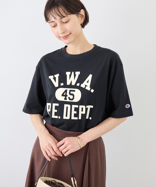 Champion（チャンピオン）の「【Champion/チャンピオン別注】アソートロゴプリントオーバーサイズTシャツ/リンクコーデ（Tシャツ/カットソー・レディース・ブラック系その他/ブラック/ホワイト系その他/ホワイト系その他2・FREE）」の8枚目の写真