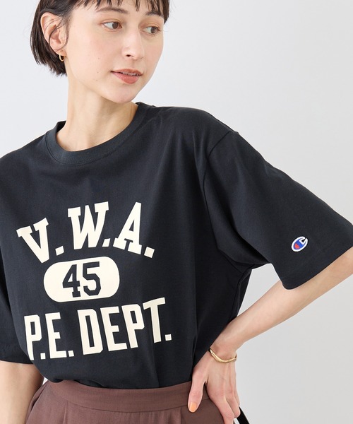 Champion（チャンピオン）の「【Champion/チャンピオン別注】アソートロゴプリントオーバーサイズTシャツ/リンクコーデ（Tシャツ/カットソー・レディース・ブラック系その他/ブラック/ホワイト系その他/ホワイト系その他2・FREE）」の9枚目の写真