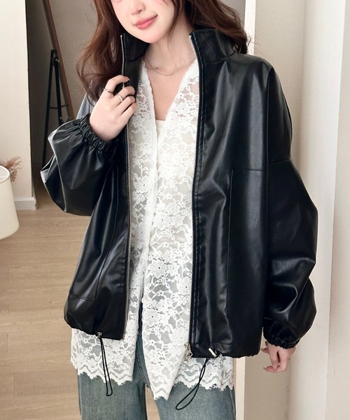 DAY CLOSET(デイ クローゼット)の「【透け感×花柄×レース 】長袖 開襟 Vネック スカラップ風トップス レディース(シャツ/ブラウス・レディース・ホワイト・M)」の7枚目の写真