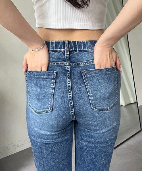 prose verse(プロズヴェール)の「フロントスリットストレッチデニムパンツ(デニムパンツ・レディース・ブルー・PL/PM/LARGE/MEDIUM/TL)」の8枚目の写真