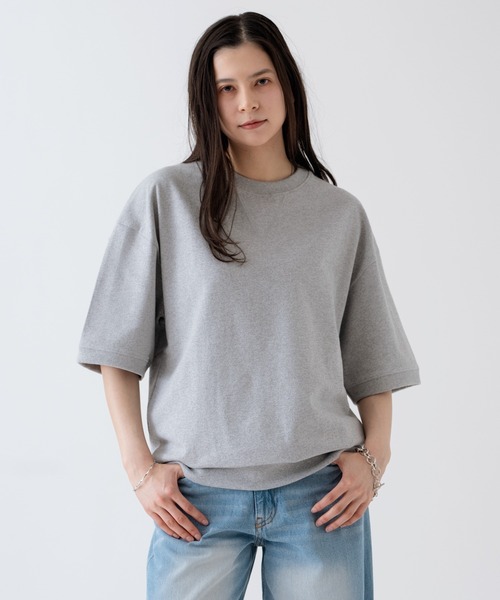 SIDEWAY STANCE(サイドウェイスタンス)の「【SIDEWAY STANCE】Vガゼット クルーネック ライトスウェット 半袖トレーナーTシャツ(スウェット・メンズ・ネイビー/杢グレー/ブラック・MEDIUM/SMALL/X-LARGE/LARGE)」の2枚目の写真