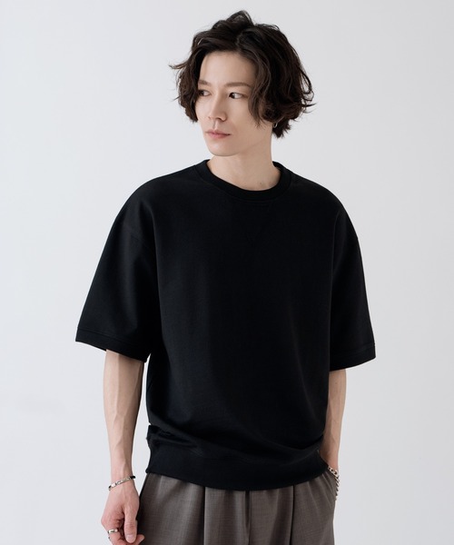 SIDEWAY STANCE(サイドウェイスタンス)の「【SIDEWAY STANCE】Vガゼット クルーネック ライトスウェット 半袖トレーナーTシャツ(スウェット・メンズ・ネイビー/杢グレー/ブラック・MEDIUM/SMALL/X-LARGE/LARGE)」の15枚目の写真