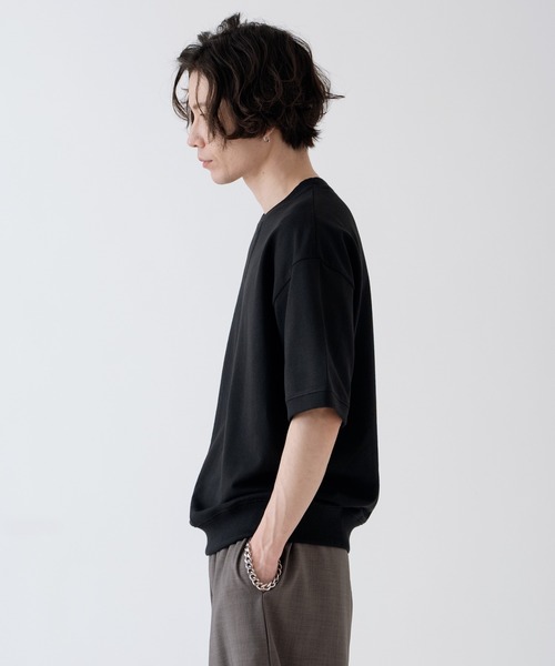SIDEWAY STANCE(サイドウェイスタンス)の「【SIDEWAY STANCE】Vガゼット クルーネック ライトスウェット 半袖トレーナーTシャツ(スウェット・メンズ・ネイビー/杢グレー/ブラック・MEDIUM/SMALL/X-LARGE/LARGE)」の16枚目の写真