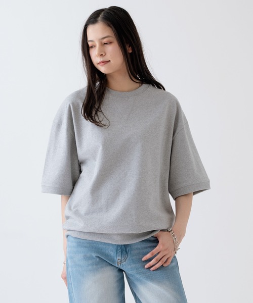 SIDEWAY STANCE(サイドウェイスタンス)の「【SIDEWAY STANCE】Vガゼット クルーネック ライトスウェット 半袖トレーナーTシャツ(スウェット・メンズ・ネイビー/杢グレー/ブラック・MEDIUM/SMALL/X-LARGE/LARGE)」の19枚目の写真