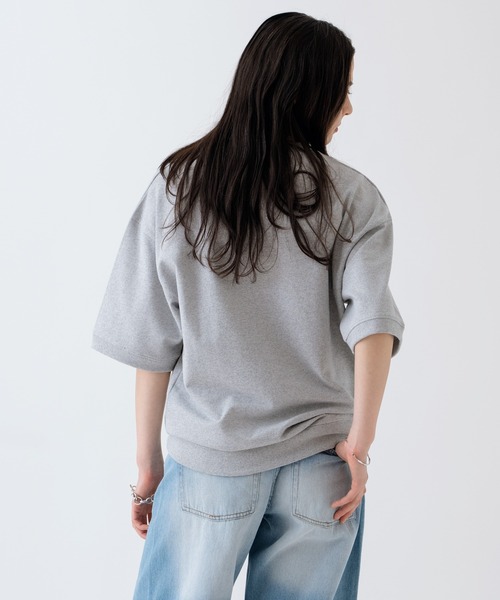 SIDEWAY STANCE(サイドウェイスタンス)の「【SIDEWAY STANCE】Vガゼット クルーネック ライトスウェット 半袖トレーナーTシャツ(スウェット・メンズ・ネイビー/杢グレー/ブラック・MEDIUM/SMALL/X-LARGE/LARGE)」の9枚目の写真