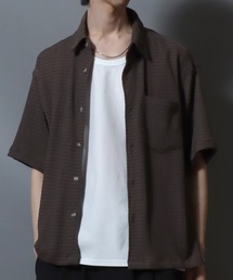 Short-Sleeve Crepe-Texture Shirt / 楊柳半袖シャツ メンズ トップス クレープシャツ