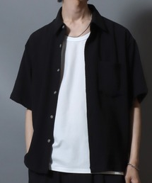 Short-Sleeve Crepe-Texture Shirt / 楊柳半袖シャツ メンズ トップス クレープシャツ