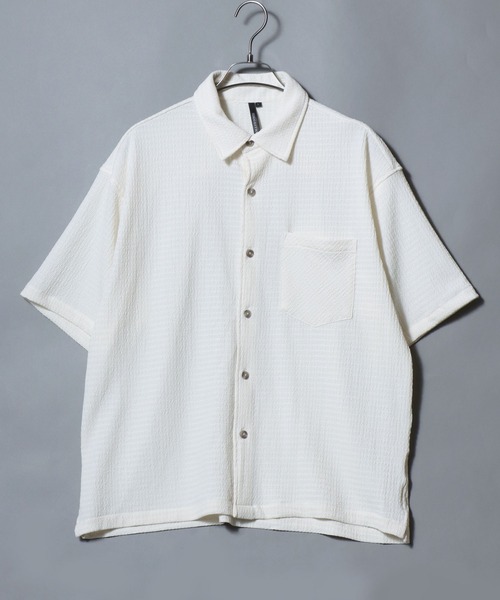 ANPAS(アンパス)の「Short-Sleeve Crepe-Texture Shirt / 楊柳半袖シャツ メンズ トップス クレープシャツ(シャツ/ブラウス・メンズ・ブラック/チャコールグレー/ホワイト・L/M)」の4枚目の写真