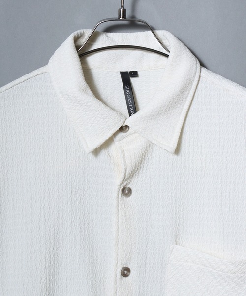 ANPAS(アンパス)の「Short-Sleeve Crepe-Texture Shirt / 楊柳半袖シャツ メンズ トップス クレープシャツ(シャツ/ブラウス・メンズ・ブラック/チャコールグレー/ホワイト・L/M)」の13枚目の写真
