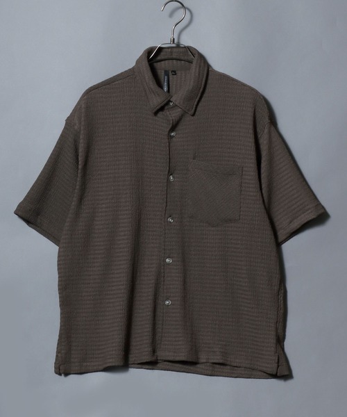 ANPAS(アンパス)の「Short-Sleeve Crepe-Texture Shirt / 楊柳半袖シャツ メンズ トップス クレープシャツ(シャツ/ブラウス・メンズ・ブラック/チャコールグレー/ホワイト・L/M)」の10枚目の写真