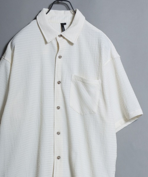 ANPAS(アンパス)の「Short-Sleeve Crepe-Texture Shirt / 楊柳半袖シャツ メンズ トップス クレープシャツ(シャツ/ブラウス・メンズ・ブラック/チャコールグレー/ホワイト・L/M)」の17枚目の写真