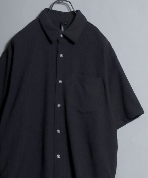ANPAS(アンパス)の「Short-Sleeve Crepe-Texture Shirt / 楊柳半袖シャツ メンズ トップス クレープシャツ(シャツ/ブラウス・メンズ・ブラック/チャコールグレー/ホワイト・L/M)」の18枚目の写真