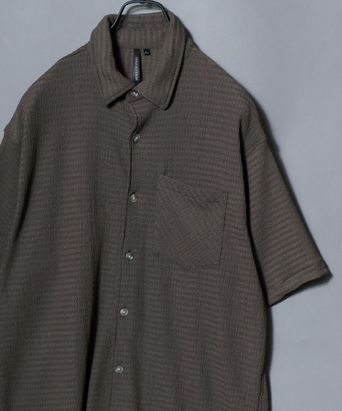 ANPAS(アンパス)の「Short-Sleeve Crepe-Texture Shirt / 楊柳半袖シャツ メンズ トップス クレープシャツ(シャツ/ブラウス・メンズ・ブラック/チャコールグレー/ホワイト・L/M)」の19枚目の写真