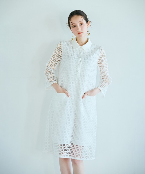 Audie a Muses(オーディアミューズ)の「【人気のため追加】ラグジュアリーレースワンピース(ワンピース・レディース・オフホワイト/ブラック・38/40/42)」の20枚目の写真