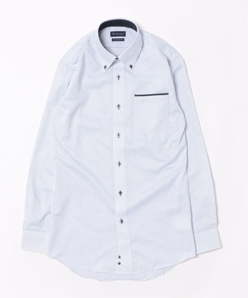 TOKYO SHIRTS(トウキョウシャツ)の「【超形態安定】【吸水速乾】 形態安定ノンアイロン ボタンダウン 長袖ビジネスワイシャツ(大きいサイズ・長いサイズ)(ビジネスシャツ・メンズ・ブルー・首回り39cm-裄丈88cm/首回り41cm-裄丈90cm/首回り42cm-裄丈90cm/首回り43cm-裄丈90cm/首回り45cm-裄丈82cm/首回り45cm-裄丈86cm/首回り45cm-裄丈90cm/首回り47cm-裄丈86cm/首回り47cm-裄丈90cm)」の6枚目の写真