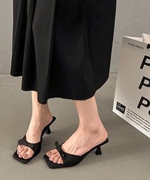スクエアトゥリボンミュール