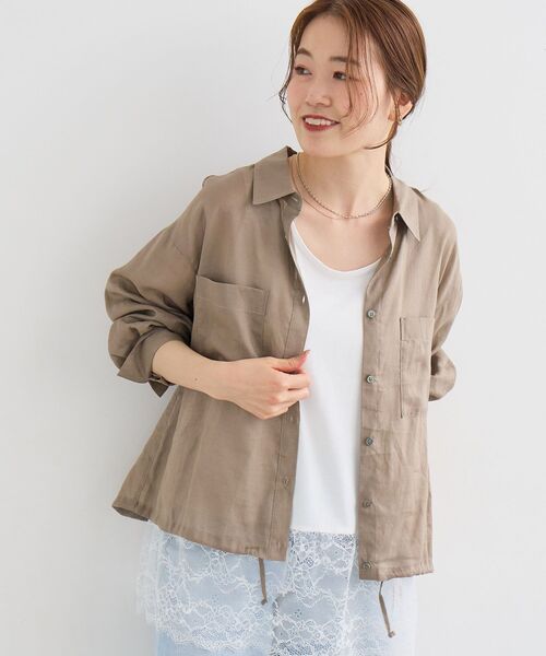 le.coeur blanc(ルクールブラン)の「裾ドロストシアーシャツ(シャツ/ブラウス・レディース・ピンク/ホワイト/モカ/ブラック系その他・38)」の18枚目の写真