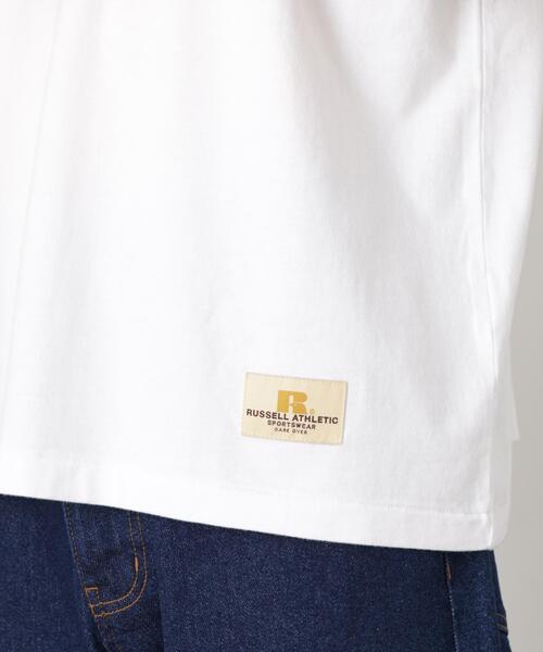Russell Athletic(ラッセルアスレティック)の「RUSSELL ATHLETIC/別注 RUSSELL ATHLETIC 製品染め TEE(Tシャツ/カットソー・メンズ・クリーム/オフホワイト/ブルー・S/L/M)」の7枚目の写真