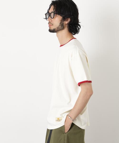 Russell Athletic(ラッセルアスレティック)の「RUSSELL ATHLETIC/別注 RUSSELL ATHLETIC 製品染め TEE(Tシャツ/カットソー・メンズ・クリーム/オフホワイト/ブルー・S/L/M)」の4枚目の写真