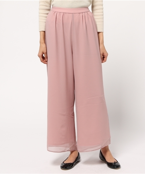 mystic（ミスティック）の「【mystic】タックシフォンパンツ（その他パンツ・レディース・オフホワイト/ピンク/グレー・ﾌﾘ-）」の3枚目の写真