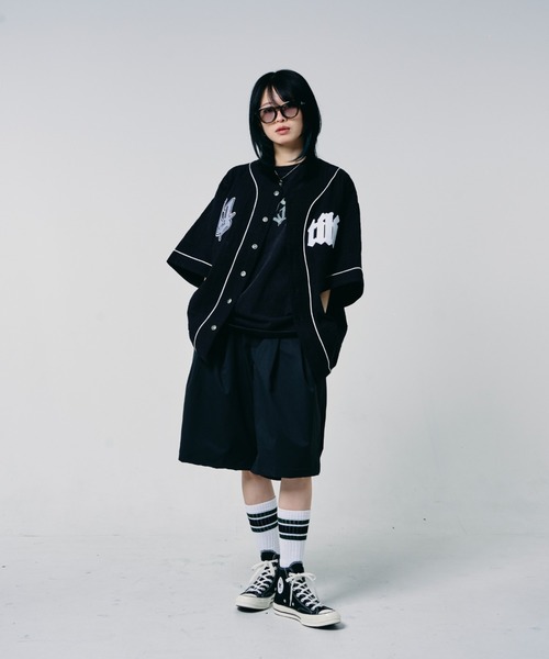 EFFECTEN(エフェクテン)の「【EFFECTEN】Patchwork baseball shirts(シャツ/ブラウス・メンズ・ブルー系その他/ブラック系その他・MEDIUM/LARGE)」の3枚目の写真