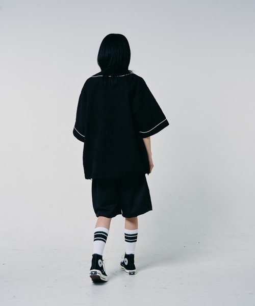 EFFECTEN(エフェクテン)の「【EFFECTEN】Patchwork baseball shirts(シャツ/ブラウス・メンズ・ブルー系その他/ブラック系その他・MEDIUM/LARGE)」の4枚目の写真