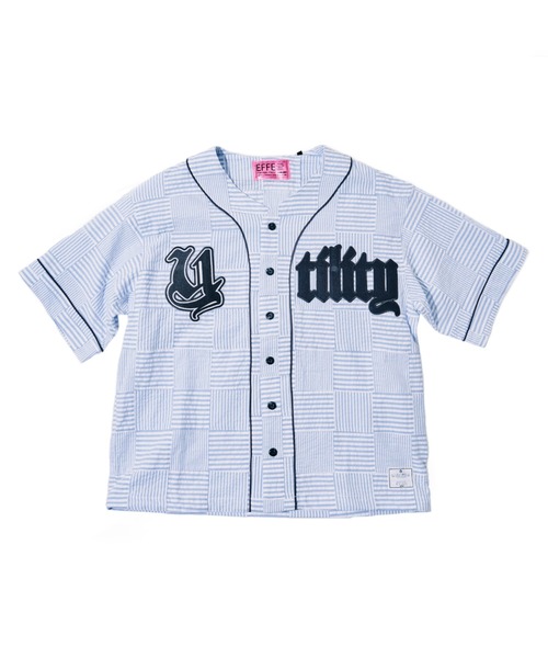 EFFECTEN(エフェクテン)の「【EFFECTEN】Patchwork baseball shirts(シャツ/ブラウス・メンズ・ブルー系その他/ブラック系その他・MEDIUM/LARGE)」の7枚目の写真