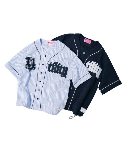 EFFECTEN(エフェクテン)の「【EFFECTEN】Patchwork baseball shirts(シャツ/ブラウス・メンズ・ブルー系その他/ブラック系その他・MEDIUM/LARGE)」の9枚目の写真
