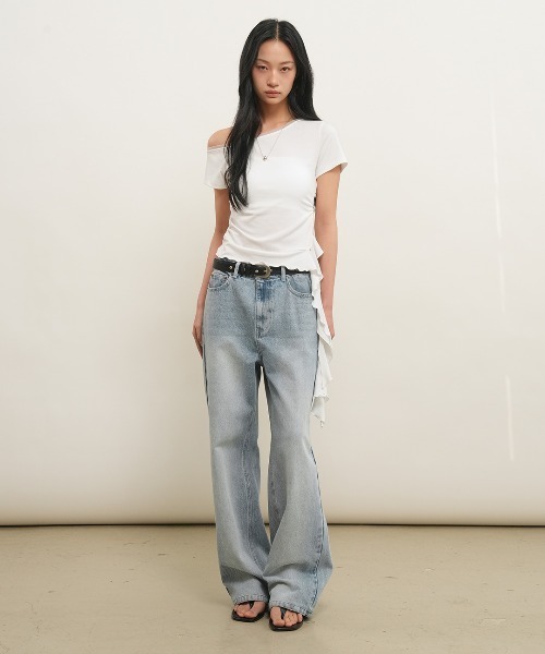 GENERAL IDEA(ジェネラルアイデア)の「【GENERAL IDEA】メッシュトリミングワンショルダーTシャツ / MESH TRIM ONE-SHOULDER T-SHIRT(Tシャツ/カットソー・レディース・ブラック/ピンク/ホワイト・L/M/S)」の21枚目の写真