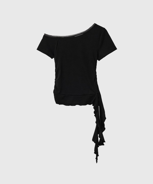 GENERAL IDEA(ジェネラルアイデア)の「【GENERAL IDEA】メッシュトリミングワンショルダーTシャツ / MESH TRIM ONE-SHOULDER T-SHIRT(Tシャツ/カットソー・レディース・ブラック/ピンク/ホワイト・L/M/S)」の18枚目の写真