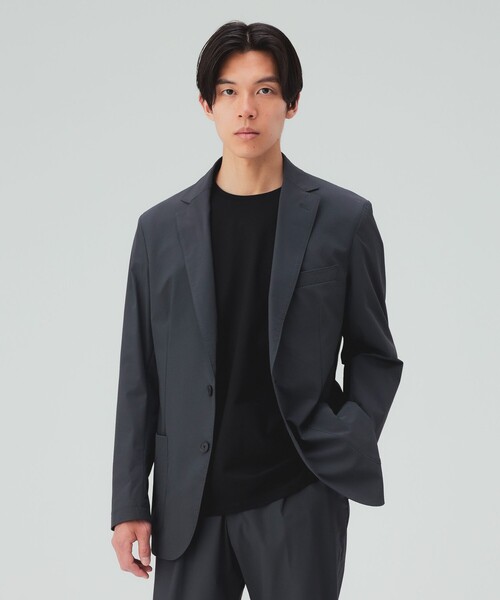 BEAMS HEART(ビームスハート)の「ミニリップストップ テーラードジャケット(セットアップ対応・接触冷感)(テーラードジャケット・メンズ・ブラック/グレー・MEDIUM/SMALL/X-LARGE/LARGE)」の1枚目の写真