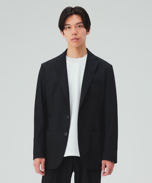 BEAMS HEART(ビームスハート)の「ミニリップストップ テーラードジャケット(セットアップ対応・接触冷感)(テーラードジャケット・メンズ・ブラック/グレー・MEDIUM/SMALL/X-LARGE/LARGE)」の2枚目の写真