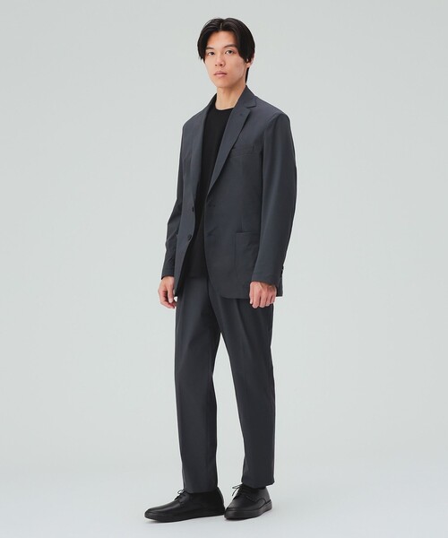 BEAMS HEART(ビームスハート)の「ミニリップストップ テーラードジャケット(セットアップ対応・接触冷感)(テーラードジャケット・メンズ・ブラック/グレー・MEDIUM/SMALL/X-LARGE/LARGE)」の3枚目の写真