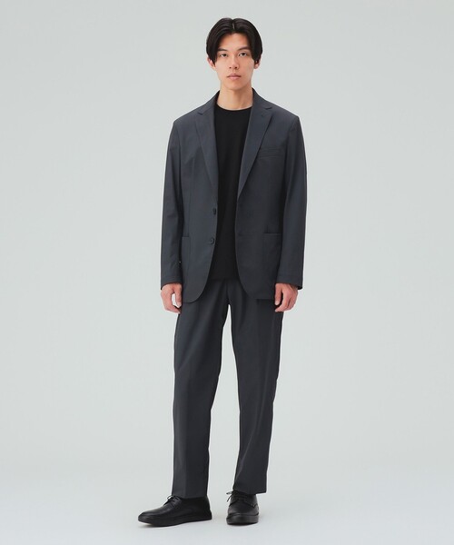 BEAMS HEART(ビームスハート)の「ミニリップストップ テーラードジャケット(セットアップ対応・接触冷感)(テーラードジャケット・メンズ・ブラック/グレー・MEDIUM/SMALL/X-LARGE/LARGE)」の5枚目の写真
