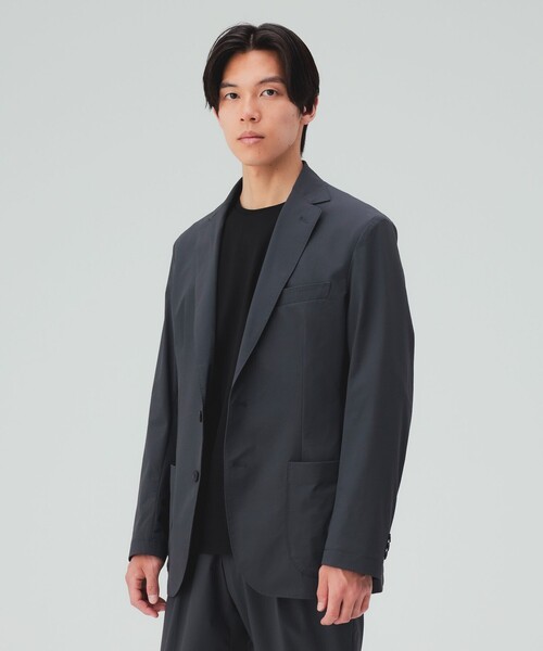 BEAMS HEART(ビームスハート)の「ミニリップストップ テーラードジャケット(セットアップ対応・接触冷感)(テーラードジャケット・メンズ・ブラック/グレー・MEDIUM/SMALL/X-LARGE/LARGE)」の6枚目の写真