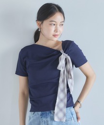archives | 【チェックリボンが主役の着映えトップス】2wayチェックシフォンリボンドレープカットTOPS(Tシャツ/カットソー)