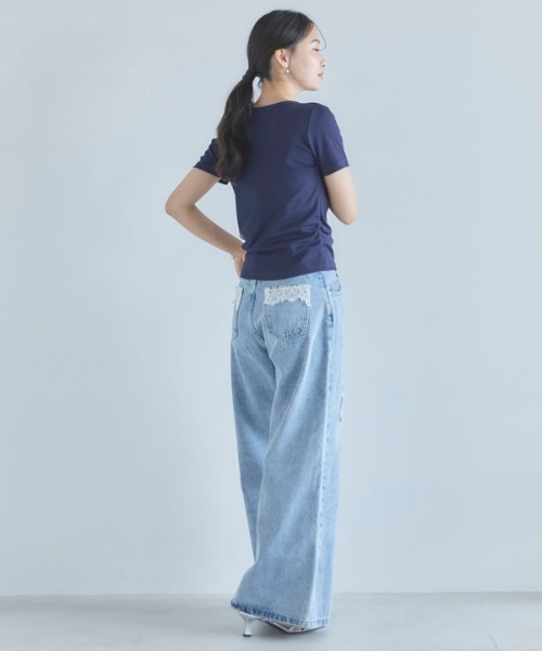 archives(アルシーヴ)の「【チェックリボンが主役の着映えトップス】2wayチェックシフォンリボンドレープカットTOPS(Tシャツ/カットソー・レディース・ブラック/ネイビー/アイボリー・MEDIUM)」の22枚目の写真